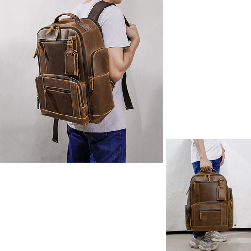 Retro Crazy Horse Leather Rucksack