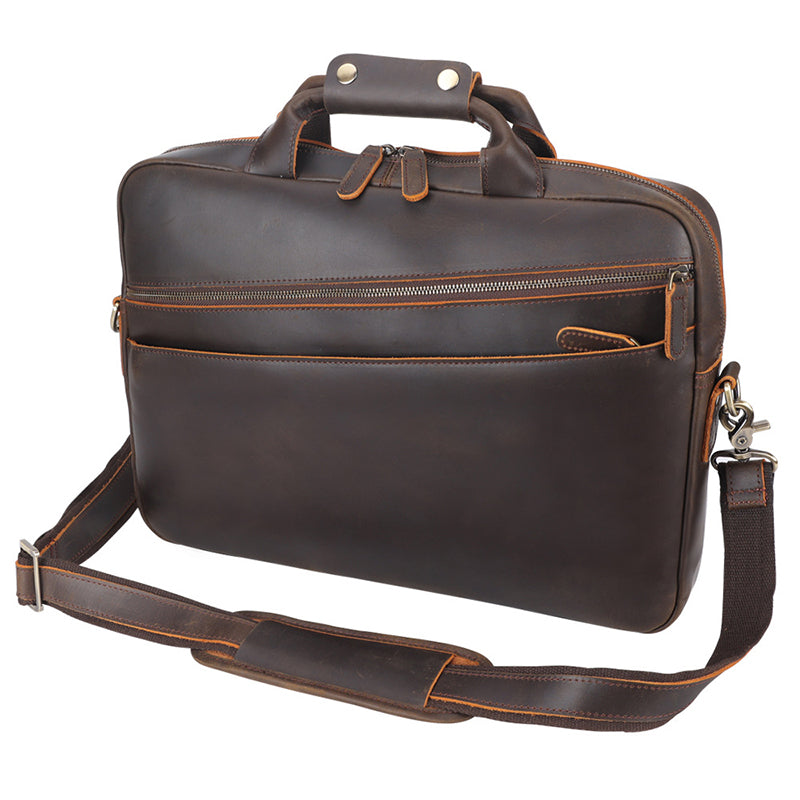 15.6" Leather Attaché Briefcase