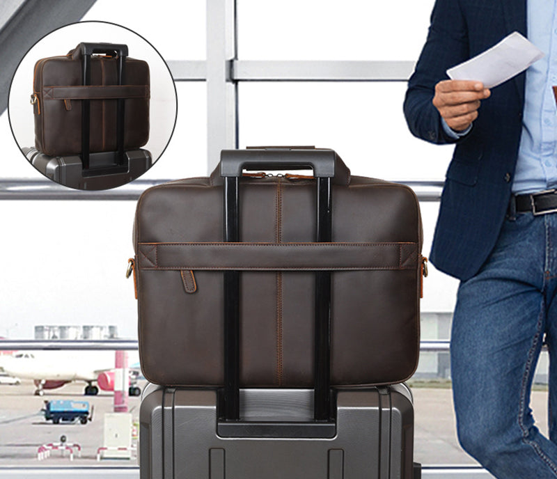 15.6" Leather Attaché Briefcase