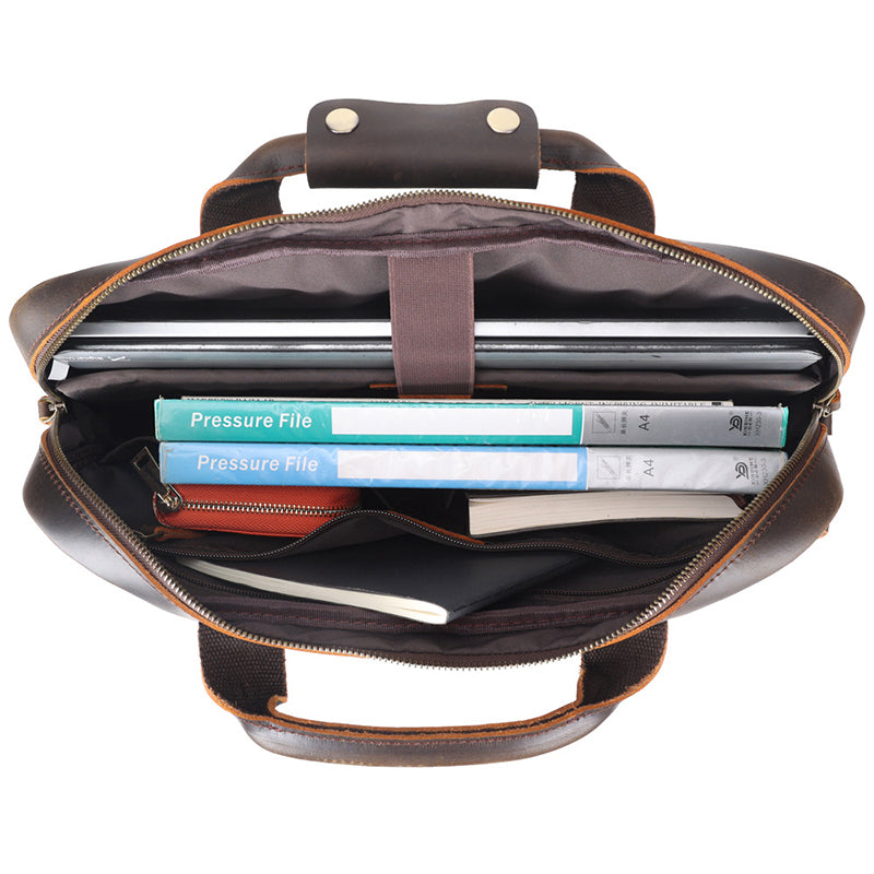 15.6" Leather Attaché Briefcase