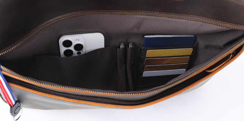 15.6" Leather Attaché Briefcase