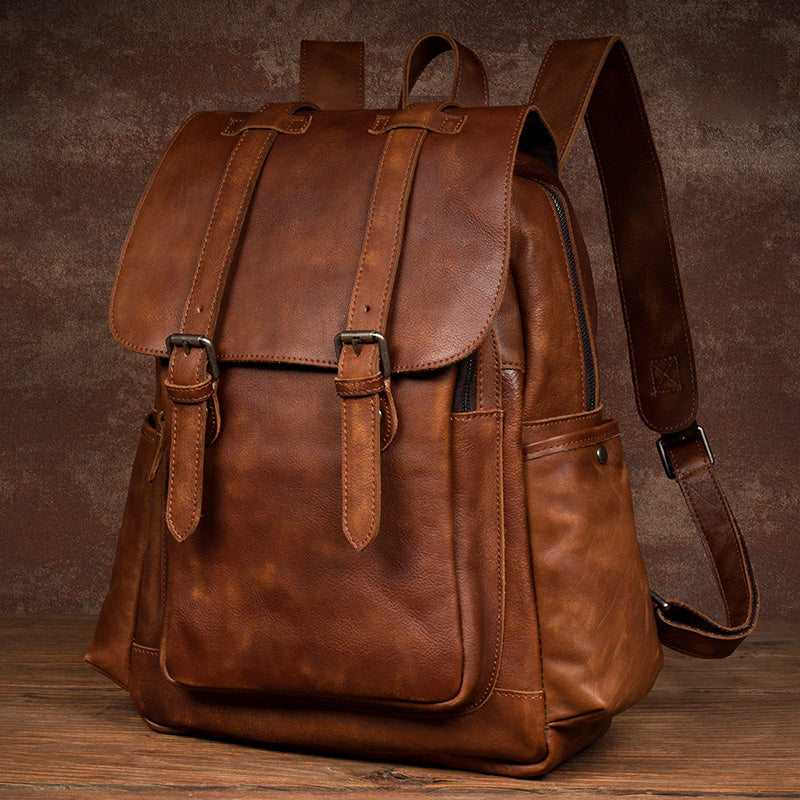 Handmade Leather Travel Rucksack