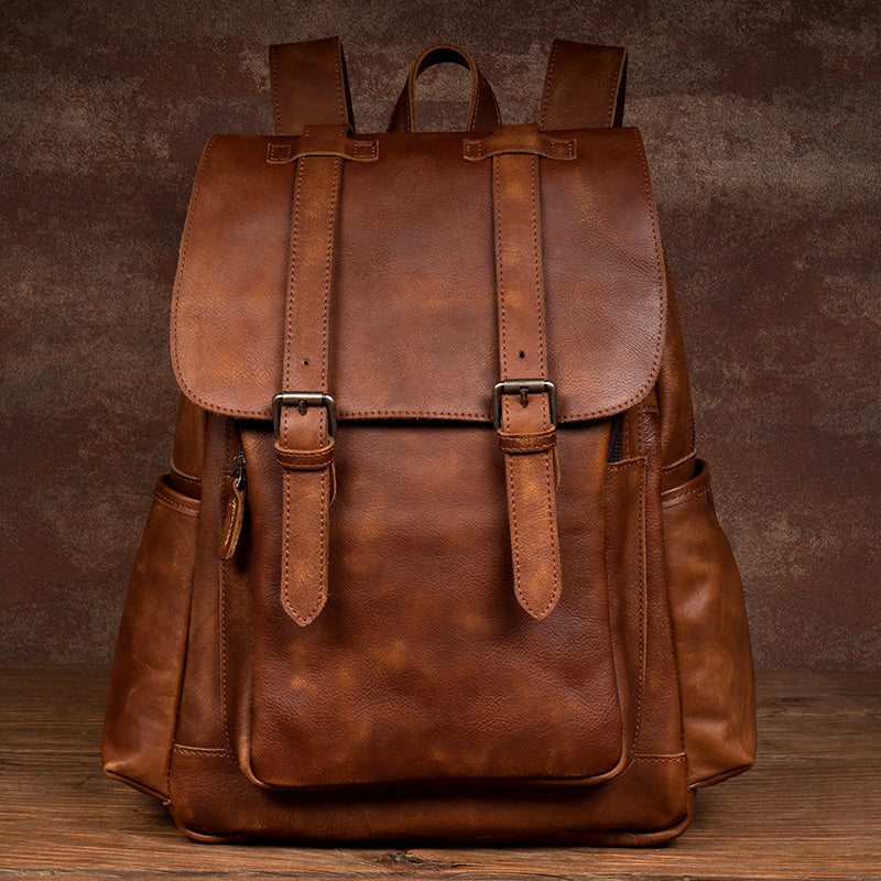 Handmade Leather Travel Rucksack