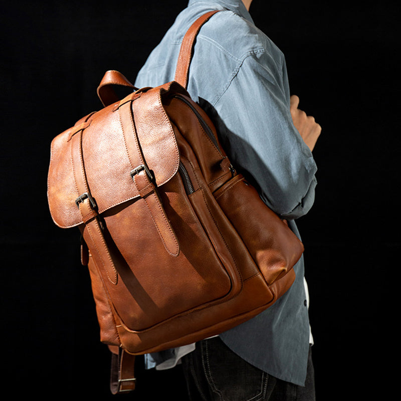 Handmade Leather Travel Rucksack