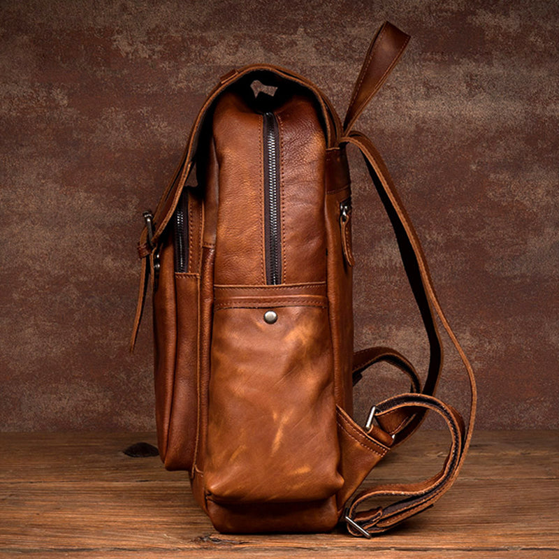 Handmade Leather Travel Rucksack