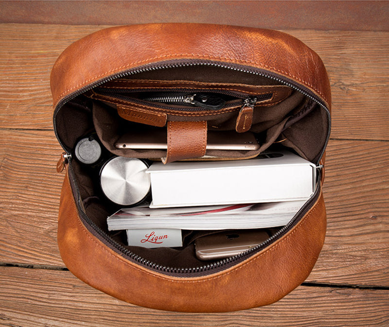 Handmade Leather Travel Rucksack