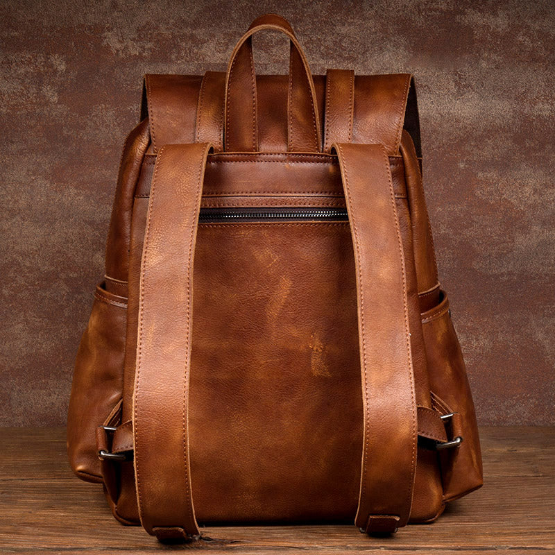 Handmade Leather Travel Rucksack