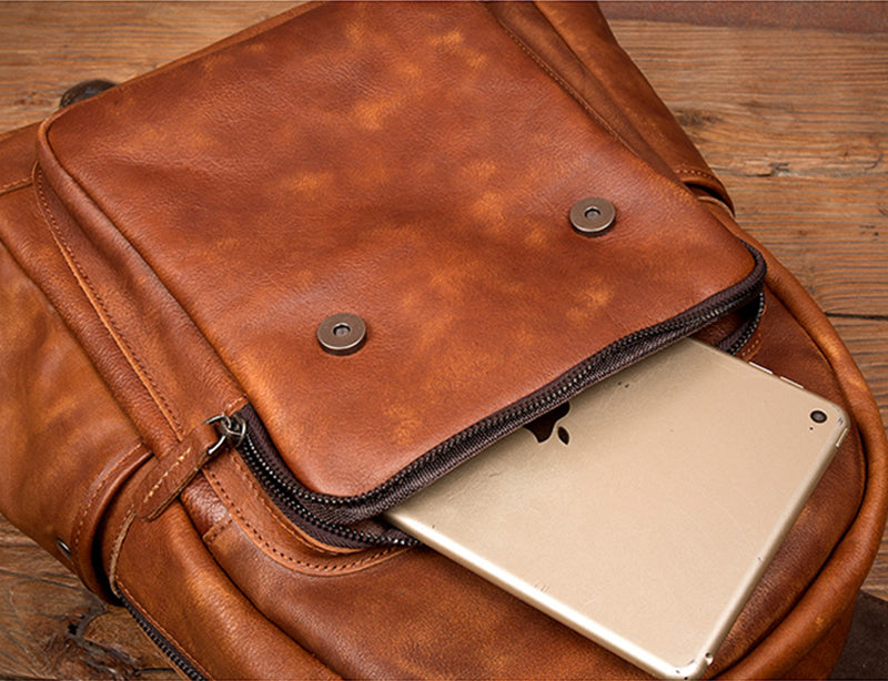 Handmade Leather Travel Rucksack