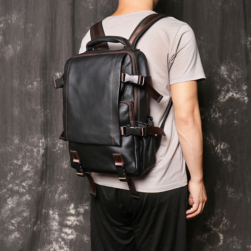 Casual Leather Laptop Backpack