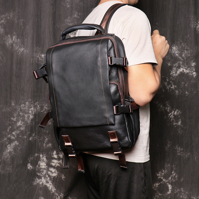 Casual Leather Laptop Backpack