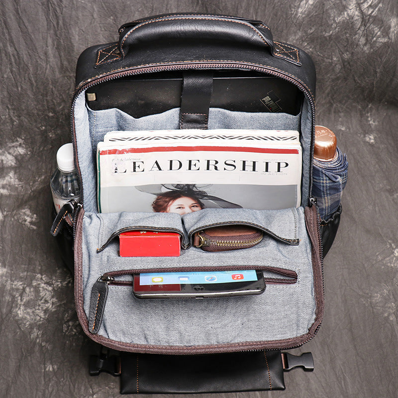 Casual Leather Laptop Backpack