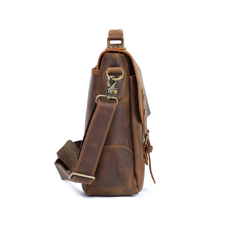 Top Handle Leather Business Briefcase