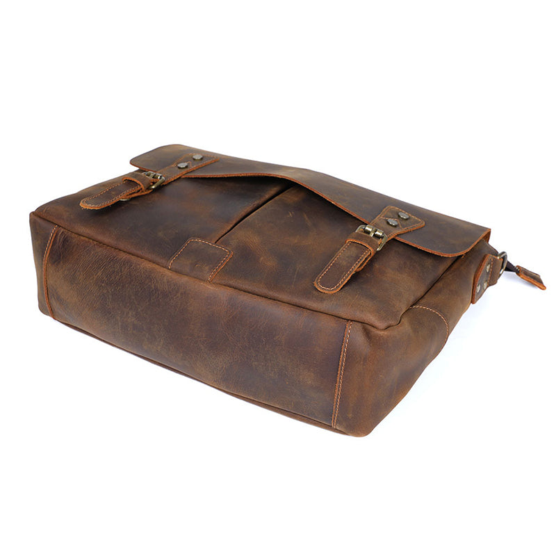 Top Handle Leather Business Briefcase