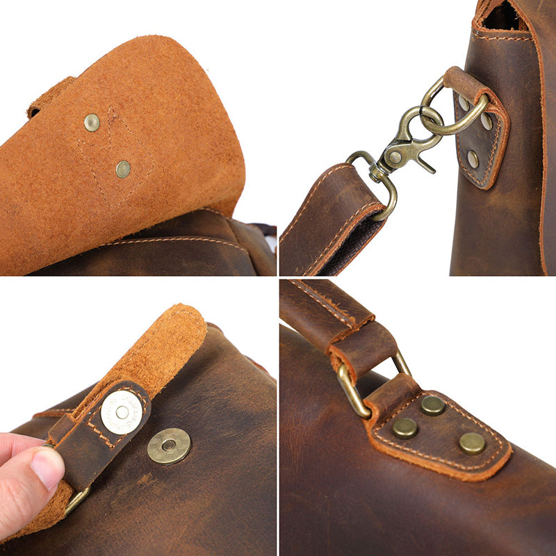 Top Handle Leather Business Briefcase
