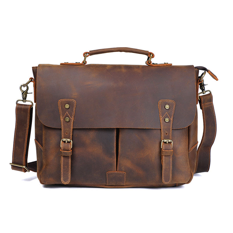 Top Handle Leather Business Briefcase