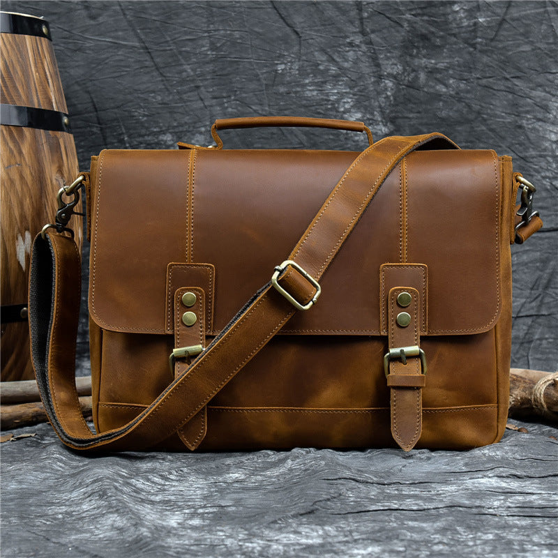 Premium Leather Laptop Briefcase