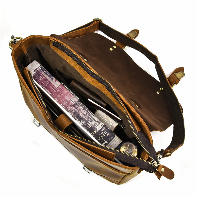 Premium Leather Laptop Briefcase
