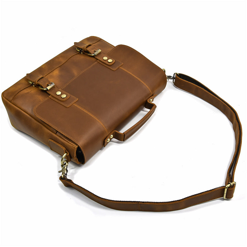 Premium Leather Laptop Briefcase