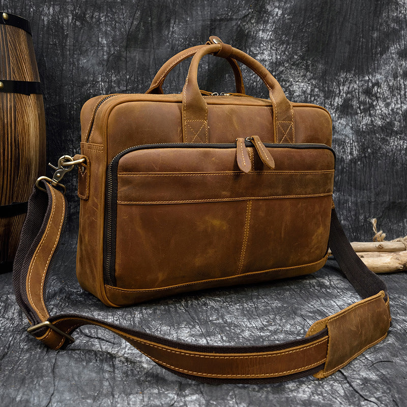 Handmade Leather Laptop Briefcase