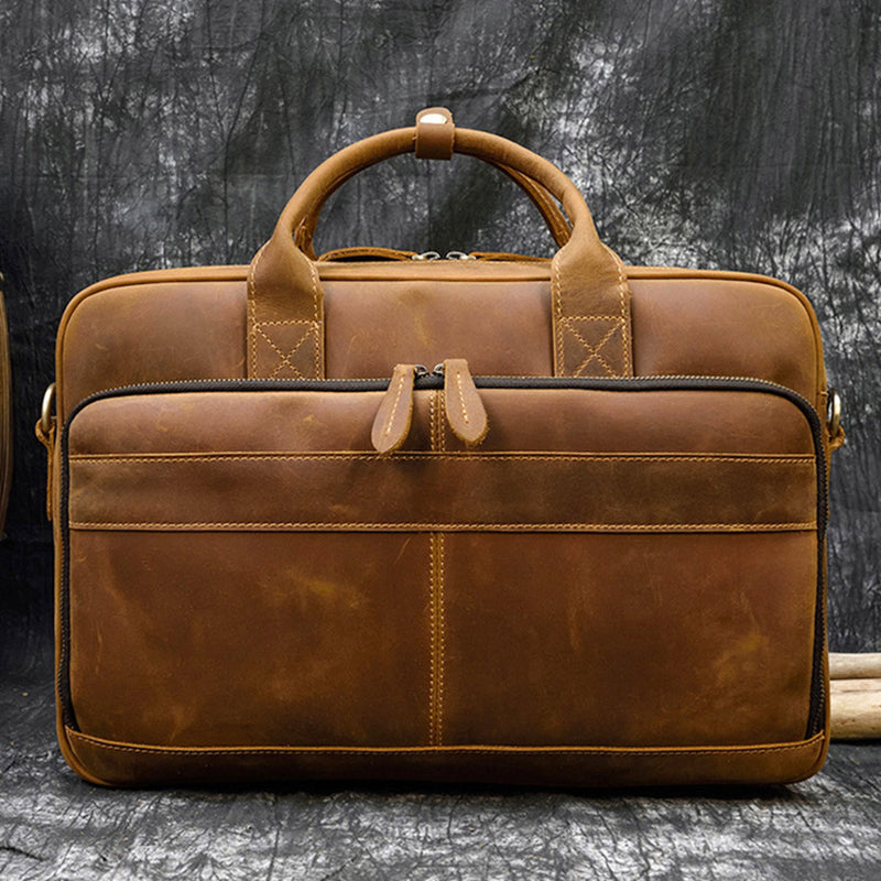 Handmade Leather Laptop Briefcase
