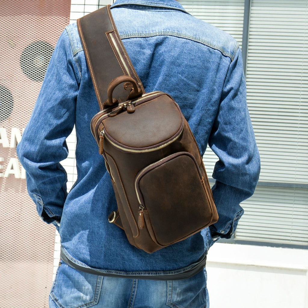 Retro Leather Chest Sling