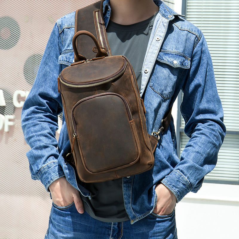Retro Leather Chest Sling