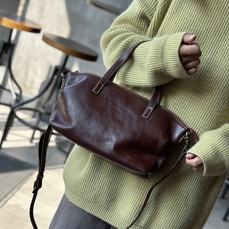 Vintage Leather Satchel Crossbody