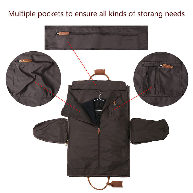 Convertible Leather Garment Weekender