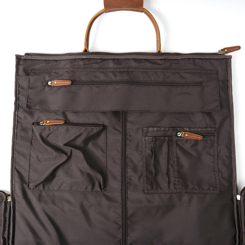 Convertible Leather Garment Weekender