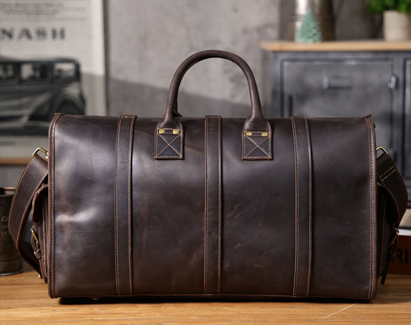 Vintage Leather Gym Duffel