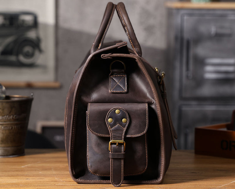 Vintage Leather Gym Duffel