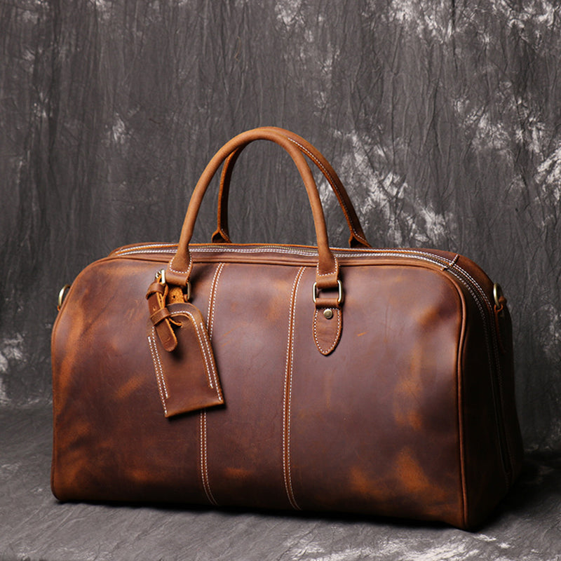 Retro Leather Carry-On Duffel