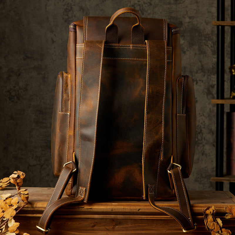 Large Full Grain Leather Laptop Backpack
