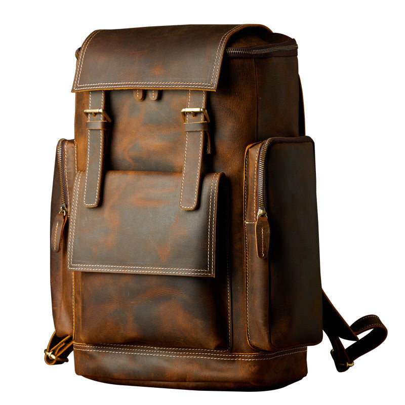 Large Full Grain Leather Laptop Backpack