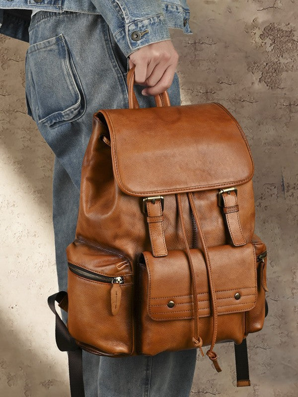 Large Leather Weekender Rucksack