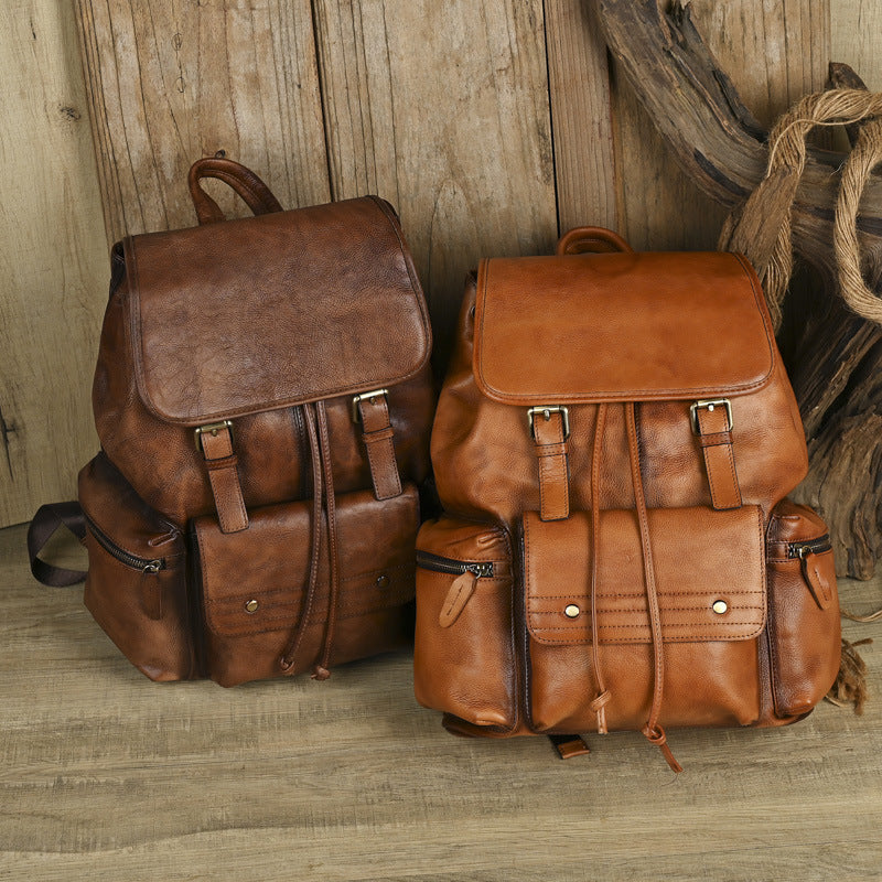 Large Leather Weekender Rucksack