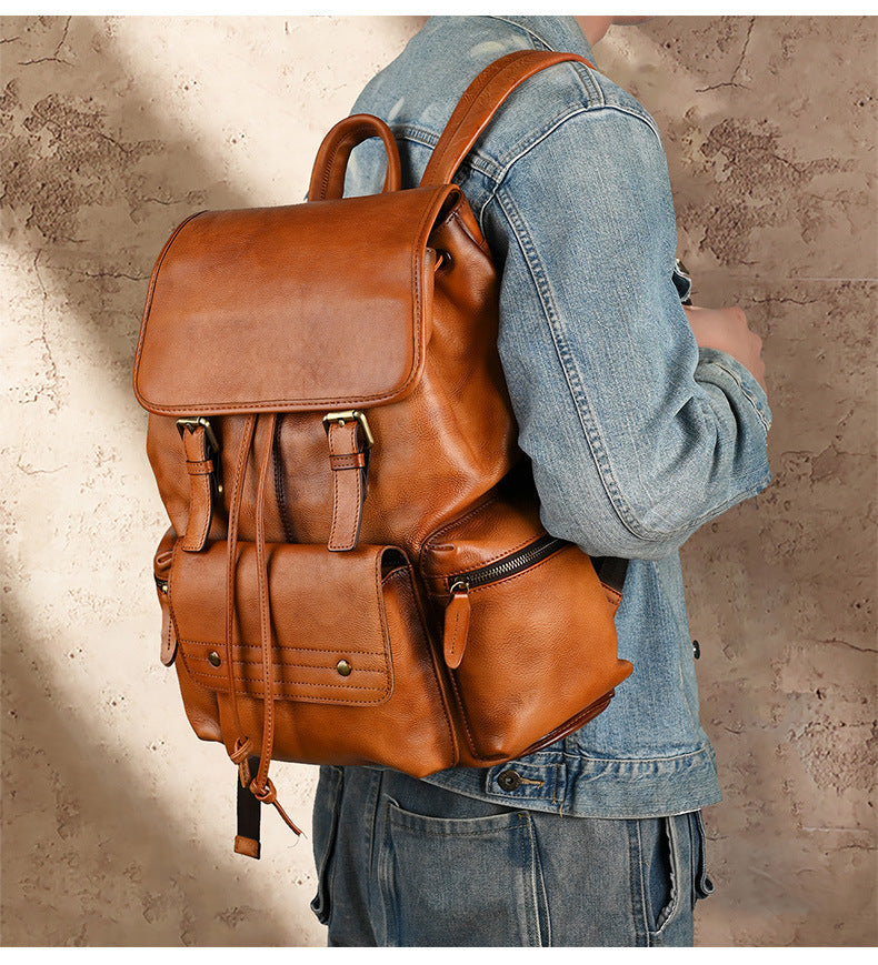Large Leather Weekender Rucksack