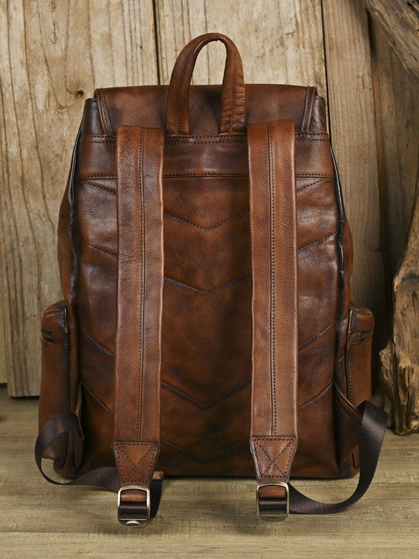 Large Leather Weekender Rucksack