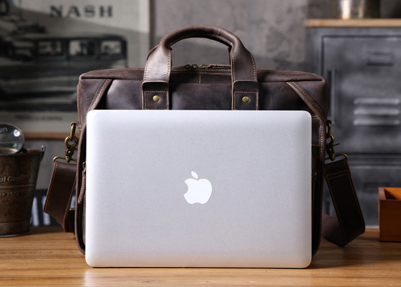 Retro Leather Portfolio Briefcase