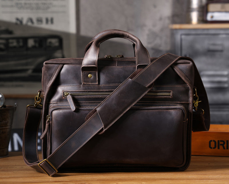 Retro Leather Portfolio Briefcase