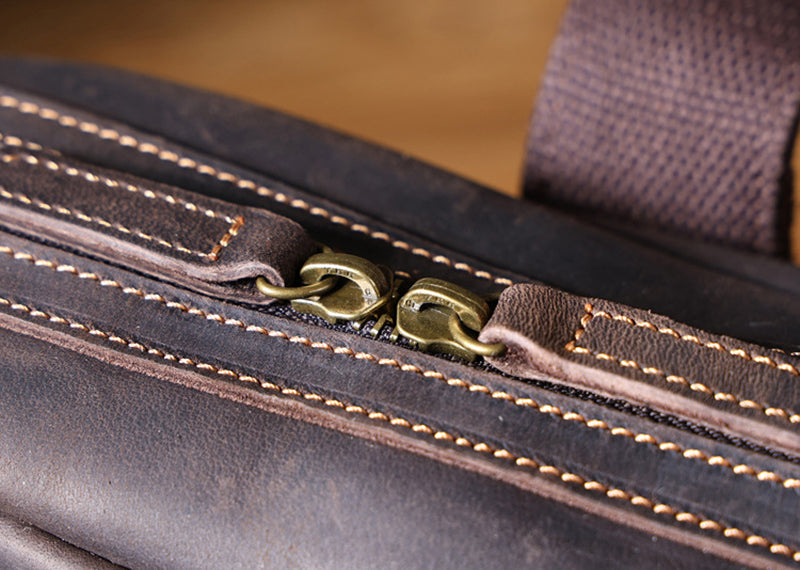 Retro Leather Portfolio Briefcase