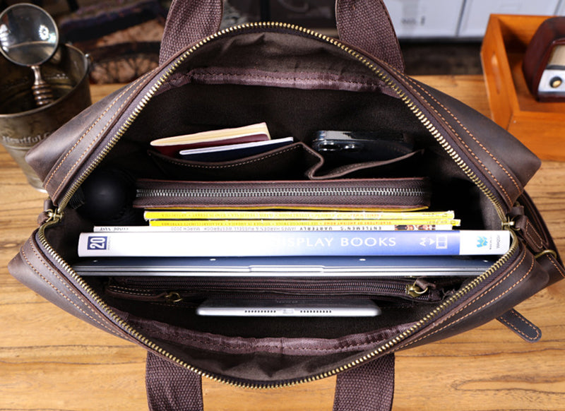 Retro Leather Portfolio Briefcase