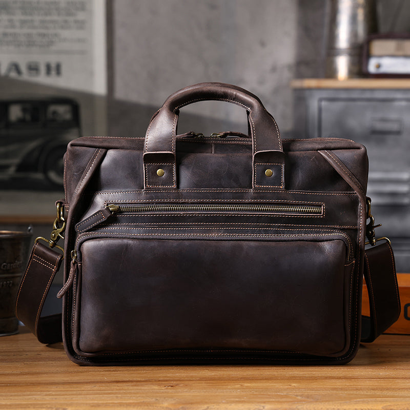 Retro Leather Portfolio Briefcase