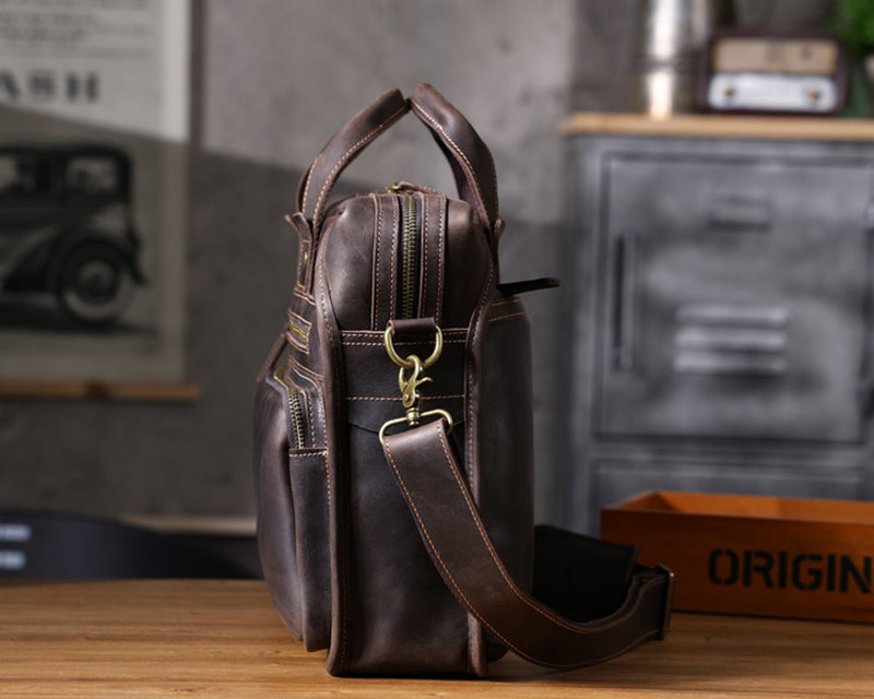 Retro Leather Portfolio Briefcase