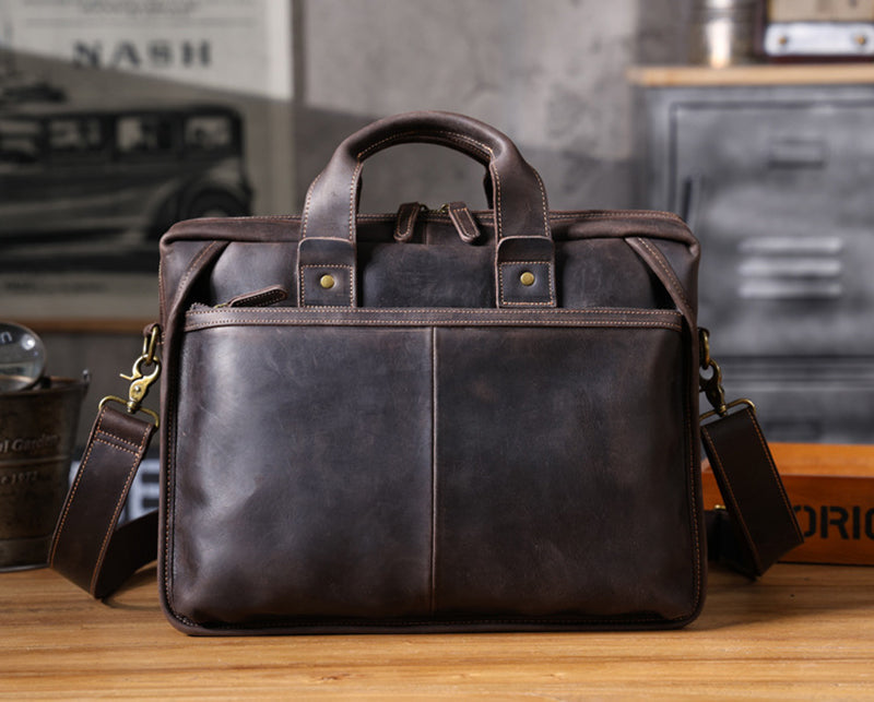 Retro Leather Portfolio Briefcase
