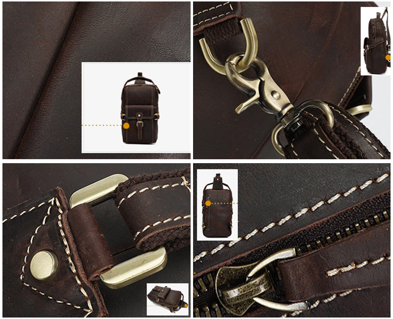 Retro Leather Sling Chest Pack