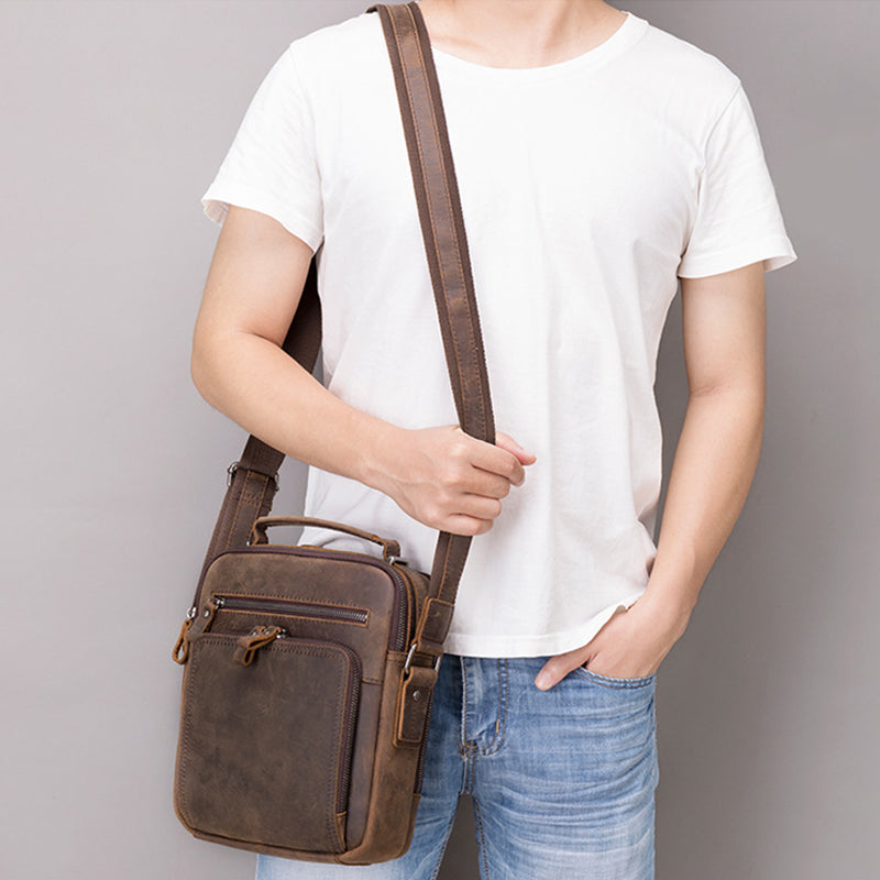 Small Leather Satchel for Men