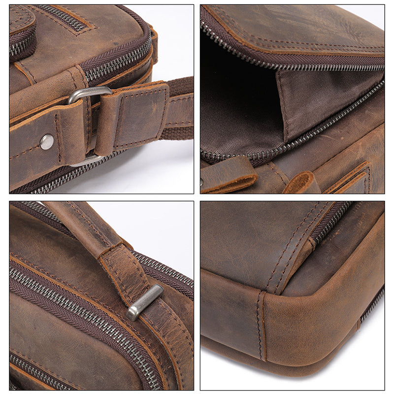 Small Leather Satchel for Men