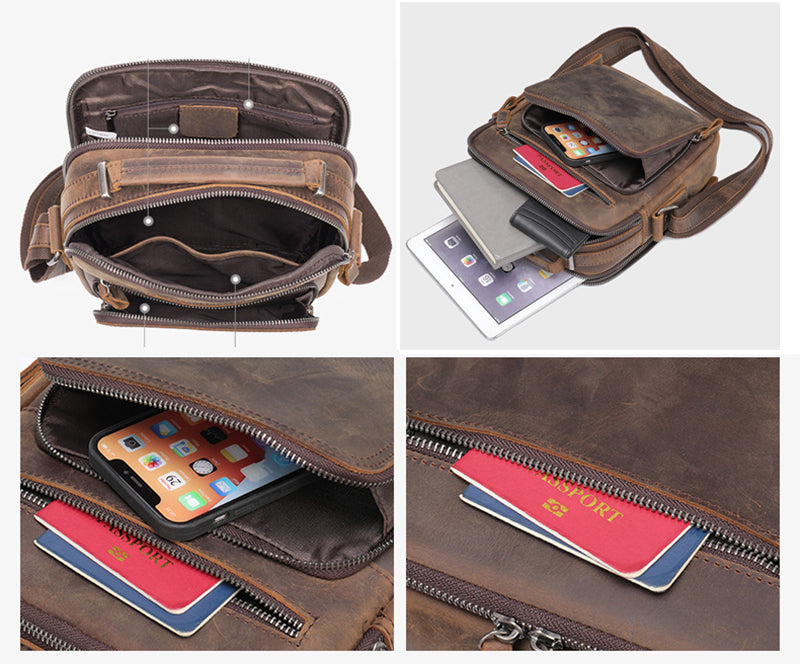 Small Leather Satchel for Men