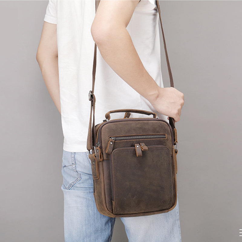 Small Leather Satchel for Men